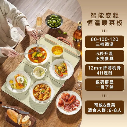 220V Foldable Warm Dishes Board Large Capacity Hot Plate Home Insulation Board Kitchen Appliance Electric Beverage Warmer кружка