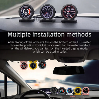KWHUD HUD Head Up Display on Board Computer OBD2 Display Car Digital Speedometer Tacho Clock Oil Temperature Meters Turbo Gauges