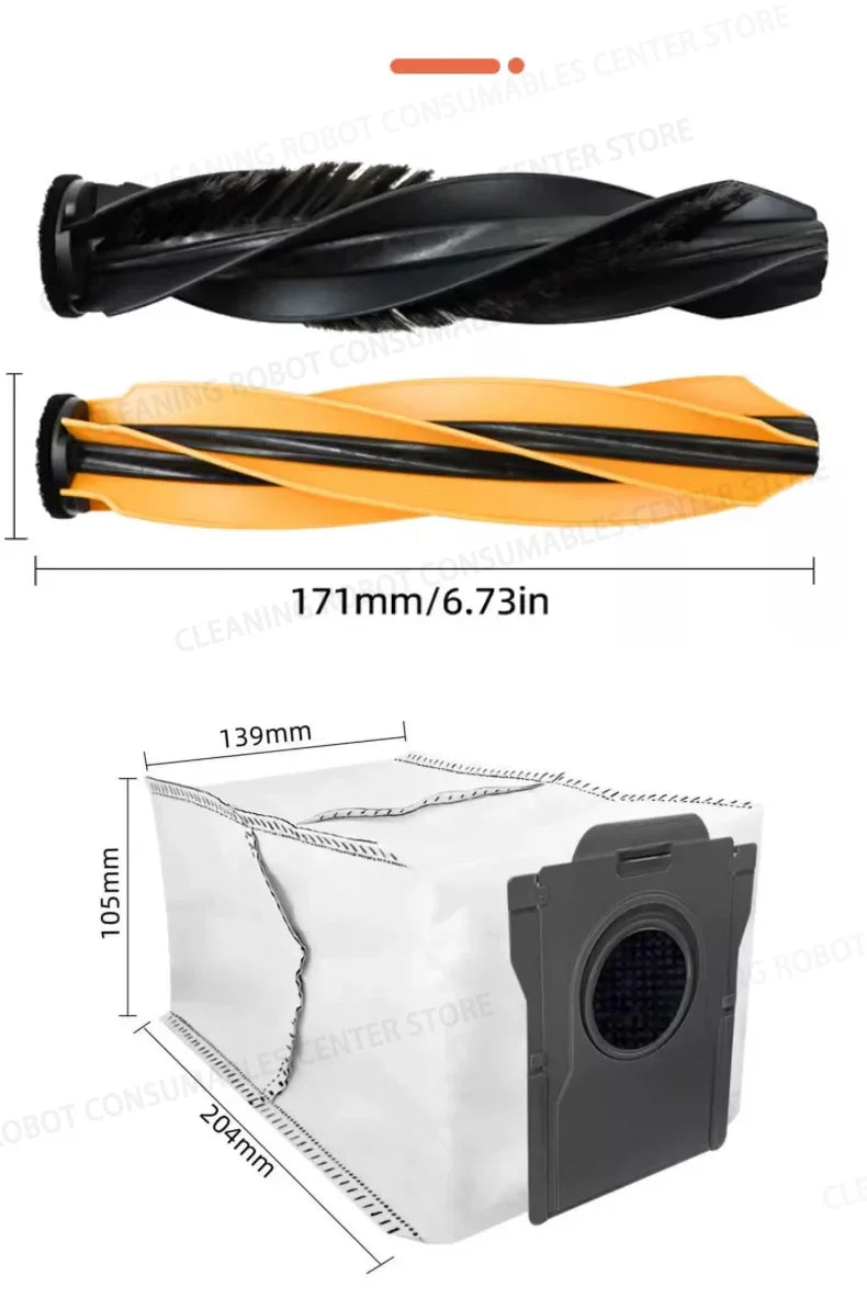 Dreame Aqua 10 roller/Aqua 10 Pro roller/Aqua 10 Ultra roller accessories:main brush,side brush,filter,dust collection bag