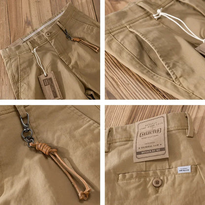 Winter New Retro Cotton Cargo Men Pants Vintage Straight Men Clothing Casual Joggers Men Trousers F7612