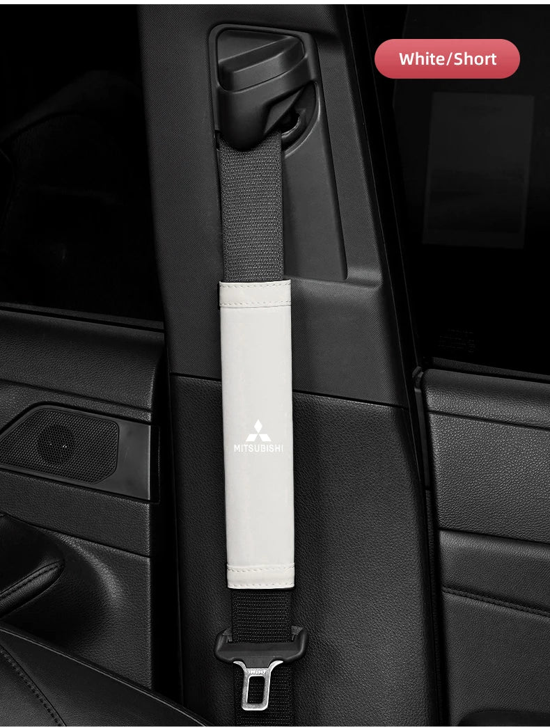 2Pcs Car Seat Belt Cover Shoulder Protector Auto Accessories For Mitsubishi Eclipse Lancer Outlander Pajero Ralliart Star Mirage