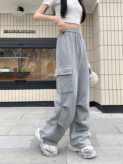 American Drawstring Design Cargo Pants Women Fashion Hip-hop Streetwear Woman Trousers New 2024 Summer All-match Cargo Pants