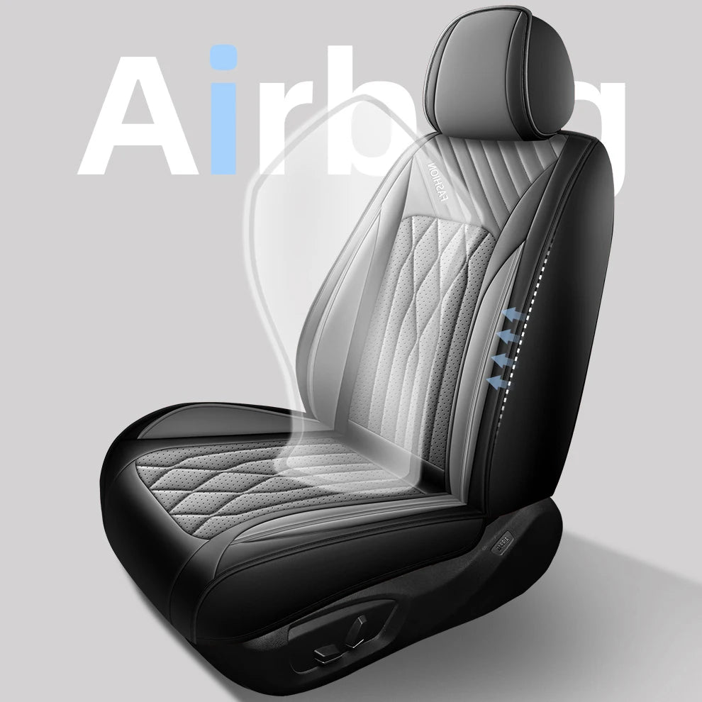 Front single-seat car seat cover, with headrest and lumbar support, universal style, suitable for most models