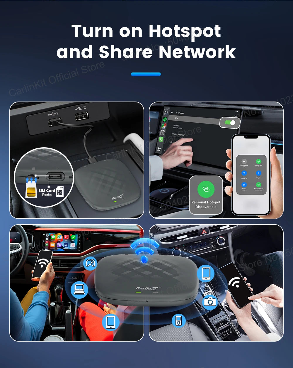 2026 CarlinKit Smart CarPlay Ai Box Android 13 Support Netflix YouTube Split Screen Wireless Android Auto & CarPlay Smart TV Box