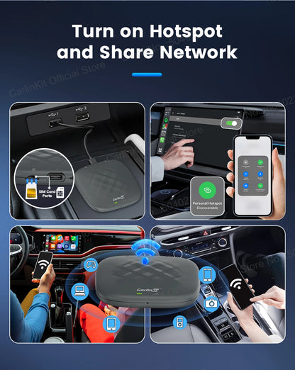 2026 CarlinKit Smart CarPlay Ai Box Android 13 Support Netflix YouTube Split Screen Wireless Android Auto & CarPlay Smart TV Box