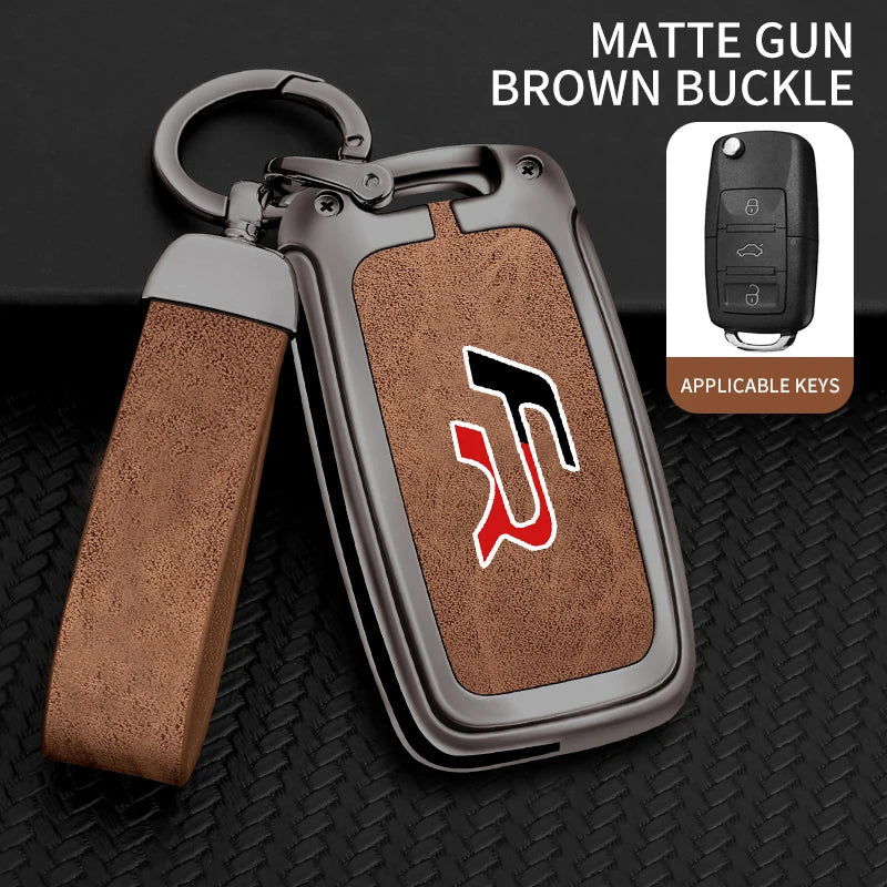 Suitable for Seat Ateca Leon FR 2 Ibiza zinc alloy car key cover high-end genuine leather car key case buckle auto accessories