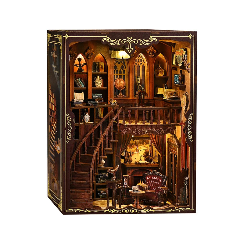 DIY 3D Wooden Book Nook Doll Houses Kits Puzzle Booknook Miniature Desktop Decor Creative Toys For Xmas Gifts