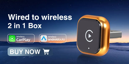 CarPlay Wireless Orange Adapter 2026 New Plug & Play Auto Connect No Delay Converts Wired to Wireless iPhone & Android
