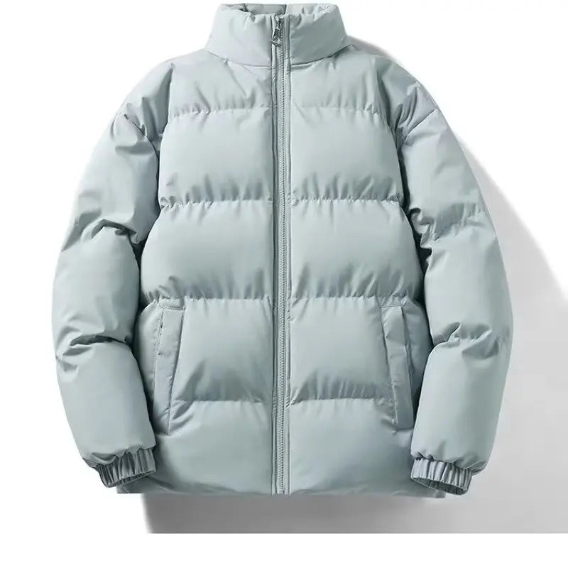Down cotton jacket men's season new trendy brand double-sided wear stand up collar thick warm jacket plus size cotton jacket