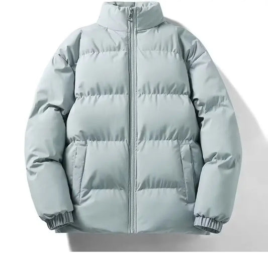 Down cotton jacket men's season new trendy brand double-sided wear stand up collar thick warm jacket plus size cotton jacket