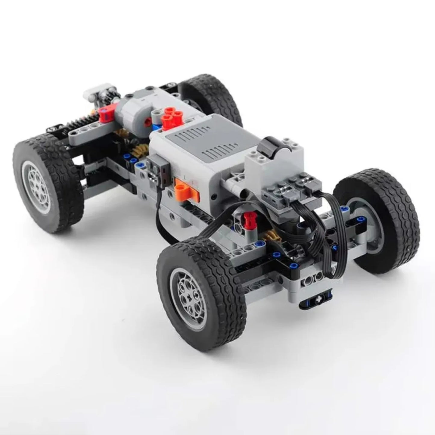 4WD Technical Car Chassis Bricks Kit with IR Remote Control/M Servo Motor/AA Battery Box for Legoeds MOC Bricks Toys