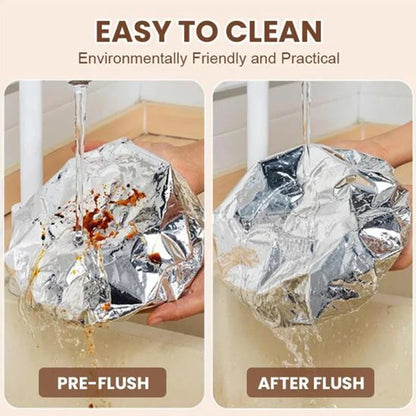 10/20pcs Aluminum Foil Insulation Covers Keep Food Warm Fresh Repeatable Kitchen Food Covers Bowls Plates Adjustable Cling Wrap