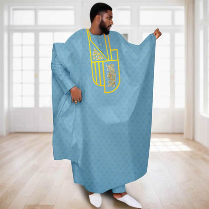 APTX African Clothes for Men Muslim Robe White Tradition Wedding Party Suit Shirt Pants 3 Pcs Set Dashiki Agbada Ramada 2516047