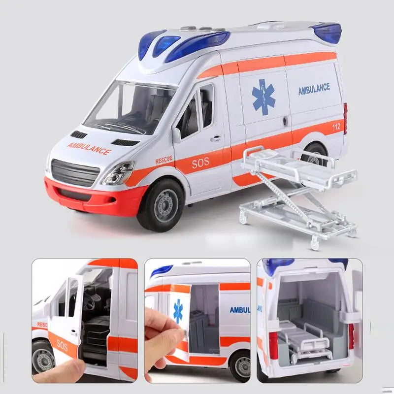 Ambulance Toy Truck Play House Toys Vehicle Car For Kids With Lights And Sound Ambulance Car For Kids With Stretcher Ambulance