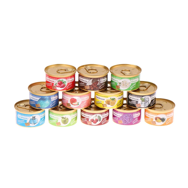 Creative Car Aromatherapy Wooden Blocks Canned Deodorizing Fiber Air Freshener Coffee Fruits Flavor Interior Deodorant Supplies