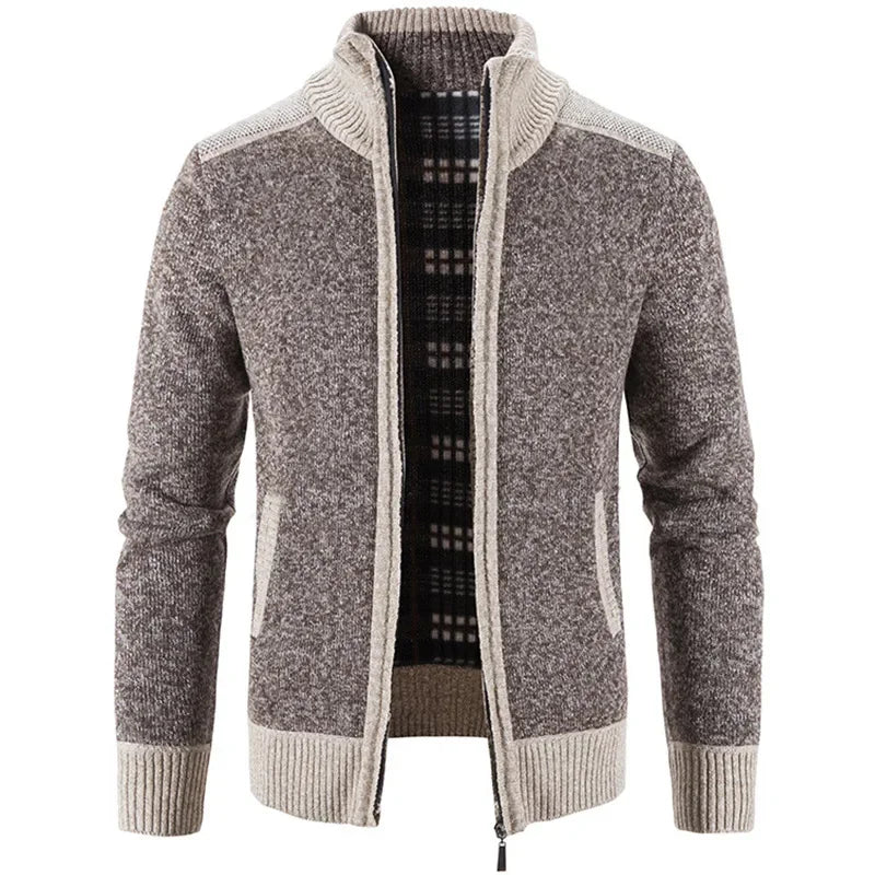 Autumn Winter Men's Thick Sweater Loose Casual Cardigan Sweater Jacket Zip Knitted Sweater Men Streetwear