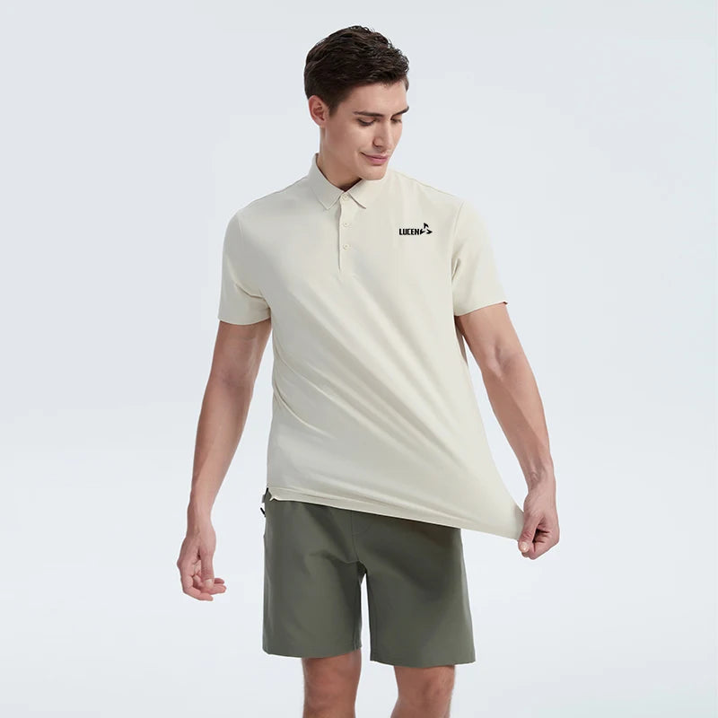 LUCEN Men's high-quality outdoor sports golf casual polo shirt for fitness running breathable short-sleeved T-shirt Tops
