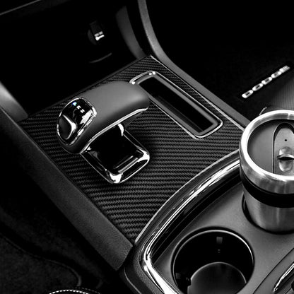 For Chrysler 300 (2011-2014) Car Center Console Gear Shift Panel Steering Wheel Cover Carbon Fiber Interior Sticker Accessories