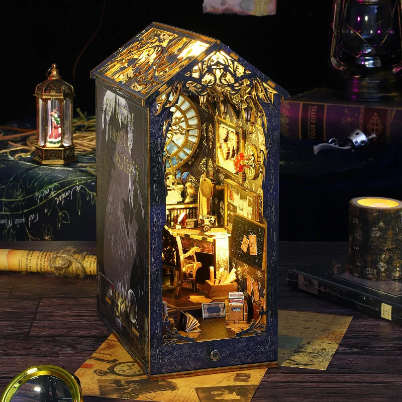 DIY Book Nook Kits 3D Puzzles Wooden Bookshelf Miniature Building Kits Home Decor Creative Dollhouses For Adults Xmas Gifts