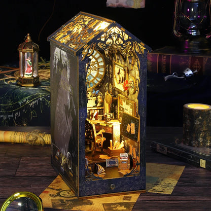 DIY Book Nook Kits 3D Puzzles Wooden Bookshelf Miniature Building Kits Home Decor Creative Dollhouses For Adults Xmas Gifts
