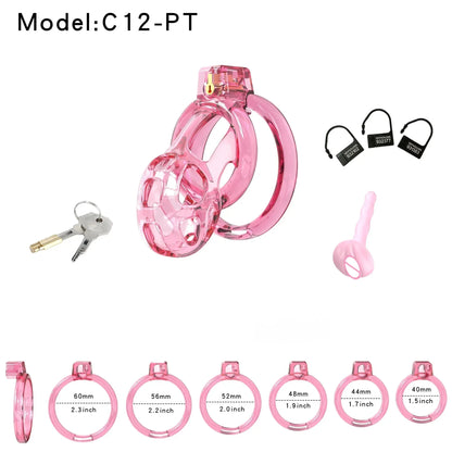 New Super Soft Cobra Chastity Cage Penis Abstinence Bondage Cock Cage with 6 Size Rings Catheter Sissy Gay Male Sex Toys 18