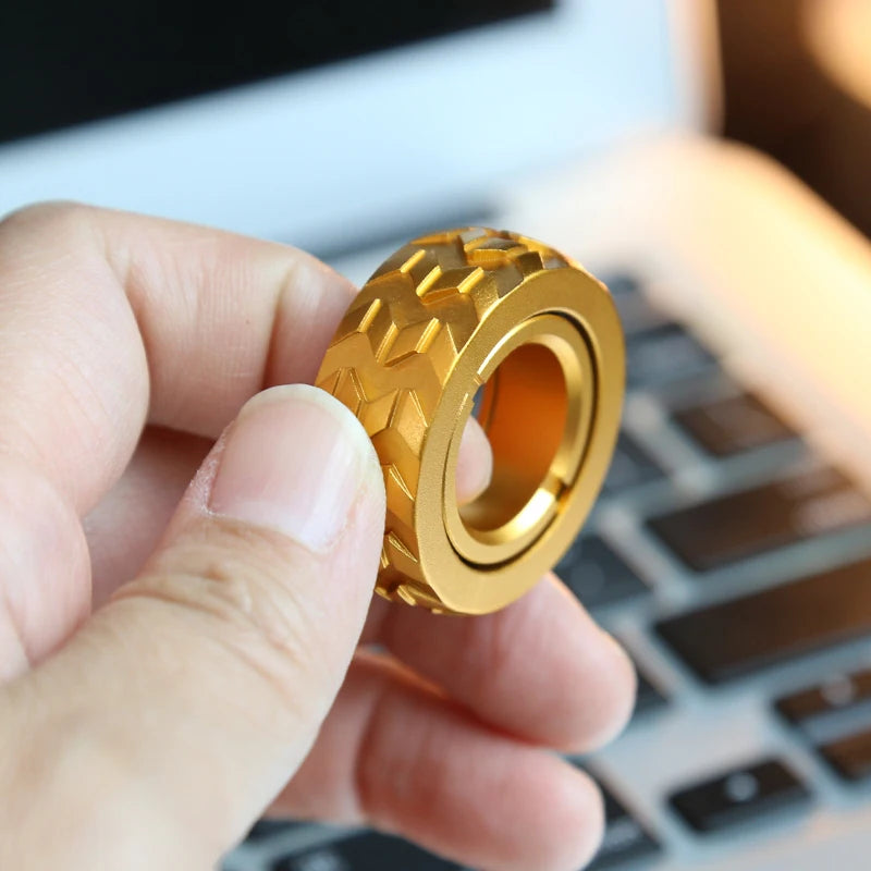 Mechanical Fidget Ratchet Ring EDC Fidget Sliders Fidget Toys Stress Relief For Adults Magnetic Metal For Adult Children Gift