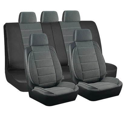 NEW Car Seat Covers Suede and Leather Stitching Seat Covers Universal Size Fit for Car SUV Truck Vans Accessories Interior
