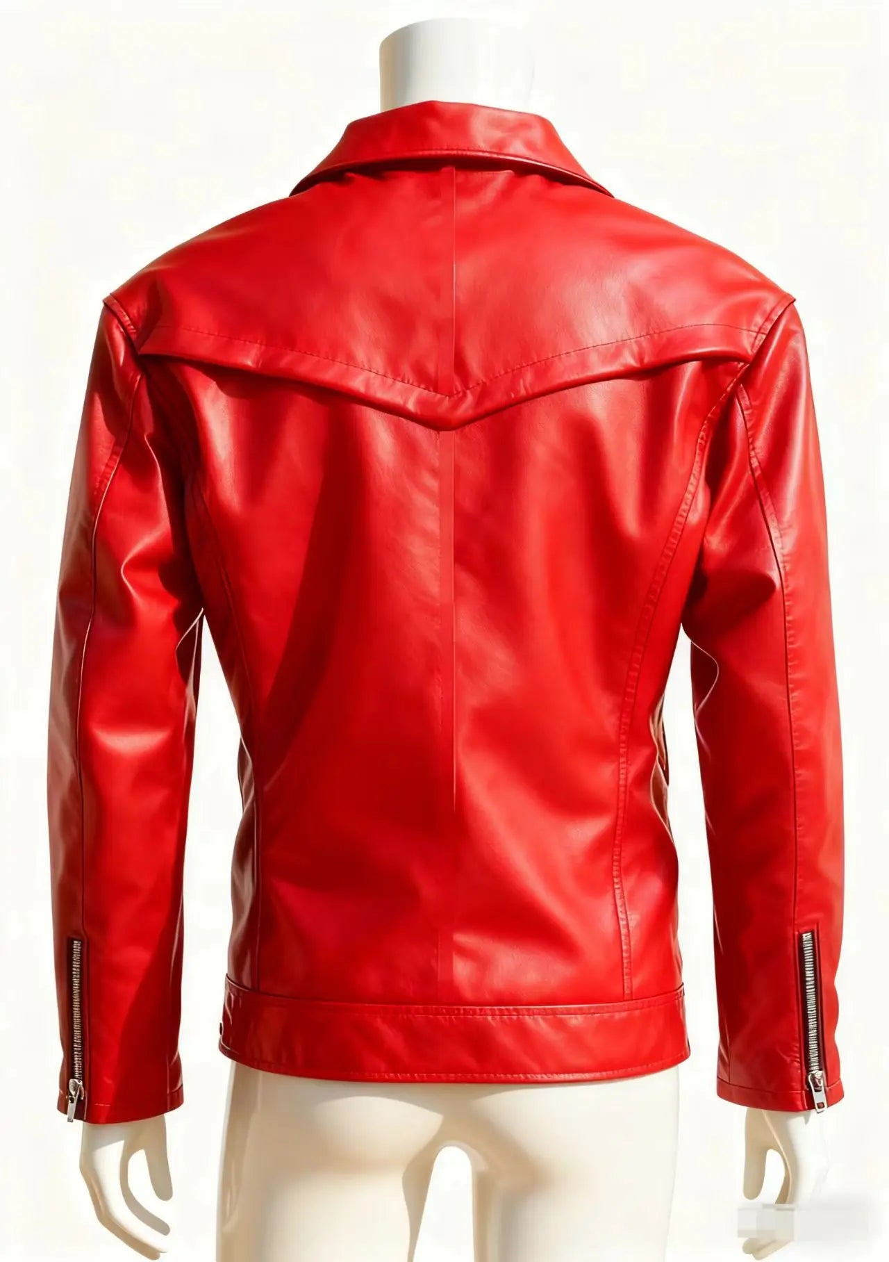 Winter and Autumn Men's Oversized Button-down PU Leather Coat with Multiple Zippers Polo Jacket, with Many Zippers Mens Jacket