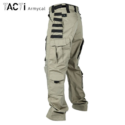 Men Military Tactics Pants Quick Dry Tactical Cargo Pants Wear-Resistant Multi-Pocket Men's Trousers Loose Combat Work Pant Male