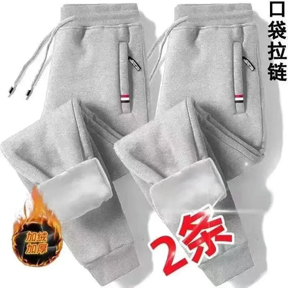 Autumn Winter Plush Thickened Sports Pants for Men  Warm Casual Joggers Pants Loose Leggings for Men Sweatpants