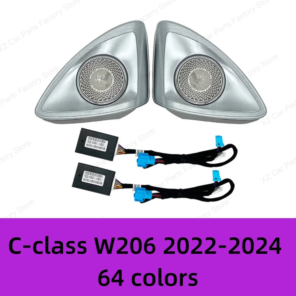 For Mercedes-benz 4d Rotating Tweeter C Glc E S-class W213 W205 W222 W223 X253 Rgb Led Luminous Car Speaker Horn Refit