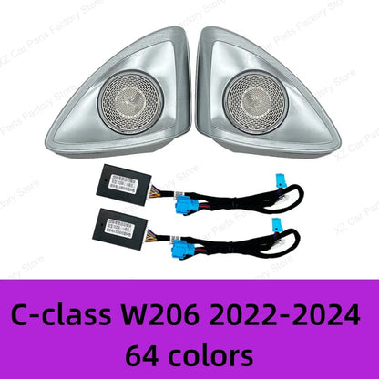 For Mercedes-benz 4d Rotating Tweeter C Glc E S-class W213 W205 W222 W223 X253 Rgb Led Luminous Car Speaker Horn Refit