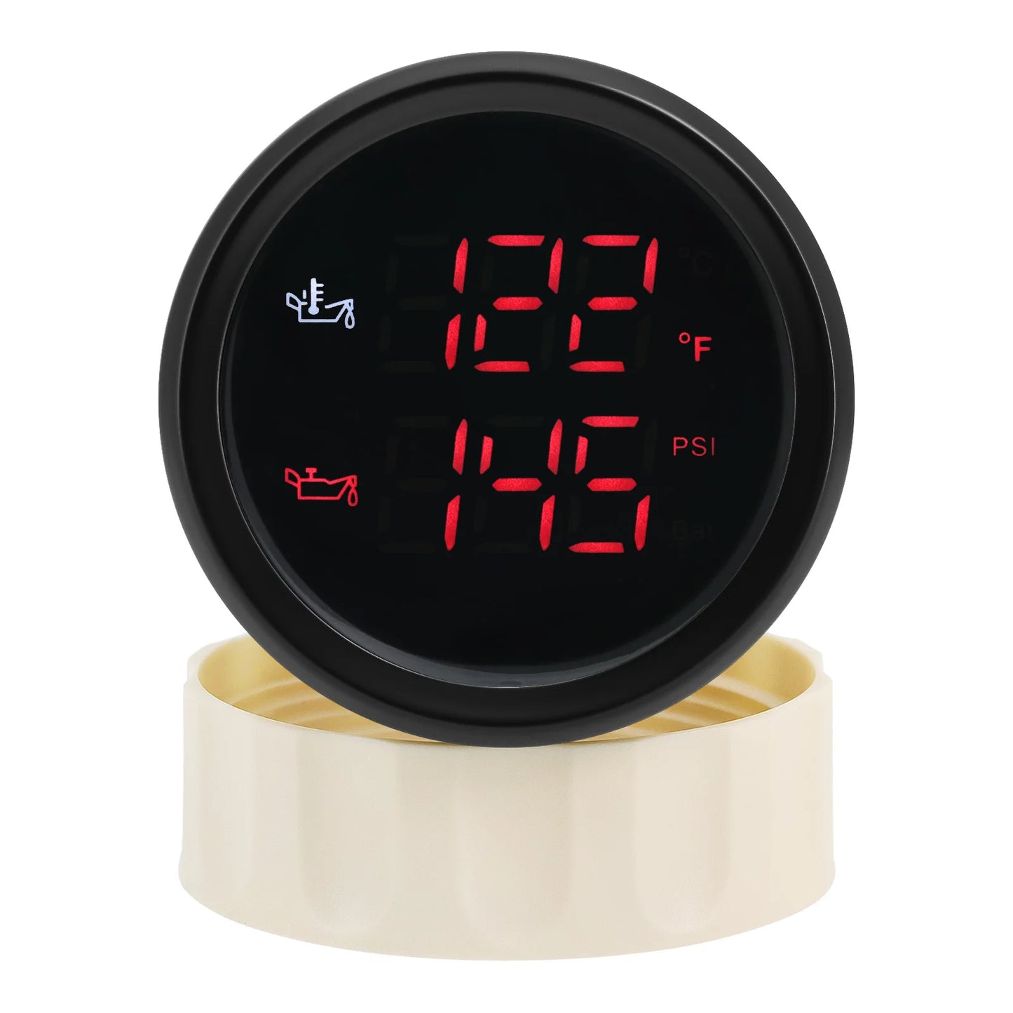 52MM 2 in 1 Digital Oil Temperature & Oil Pressure Gauge 50~150 Celsius Thermometer Indicator Oil Press 0~10 Bar for Boat Cars