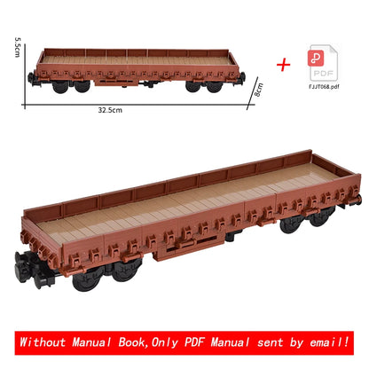 26cm Retro Double-Deck Passenger Train Car Building Blocks Model Green Gray Classic Train Display Toy for Hobbyists