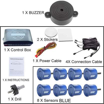 Universal 8 Sensor Parking Kit 22mm 12V Car Truck Buzzer Alarm Reverse Backup Radar Detection System