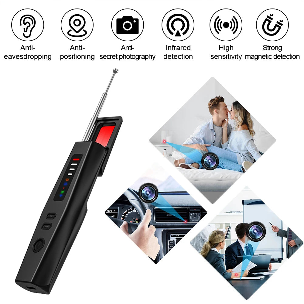 Hidden Bug and Camera Detector 5 Levels Sensitivity Bug GSM GPS WiFi Tracker Wireless Camera Detector  Protection Gadget