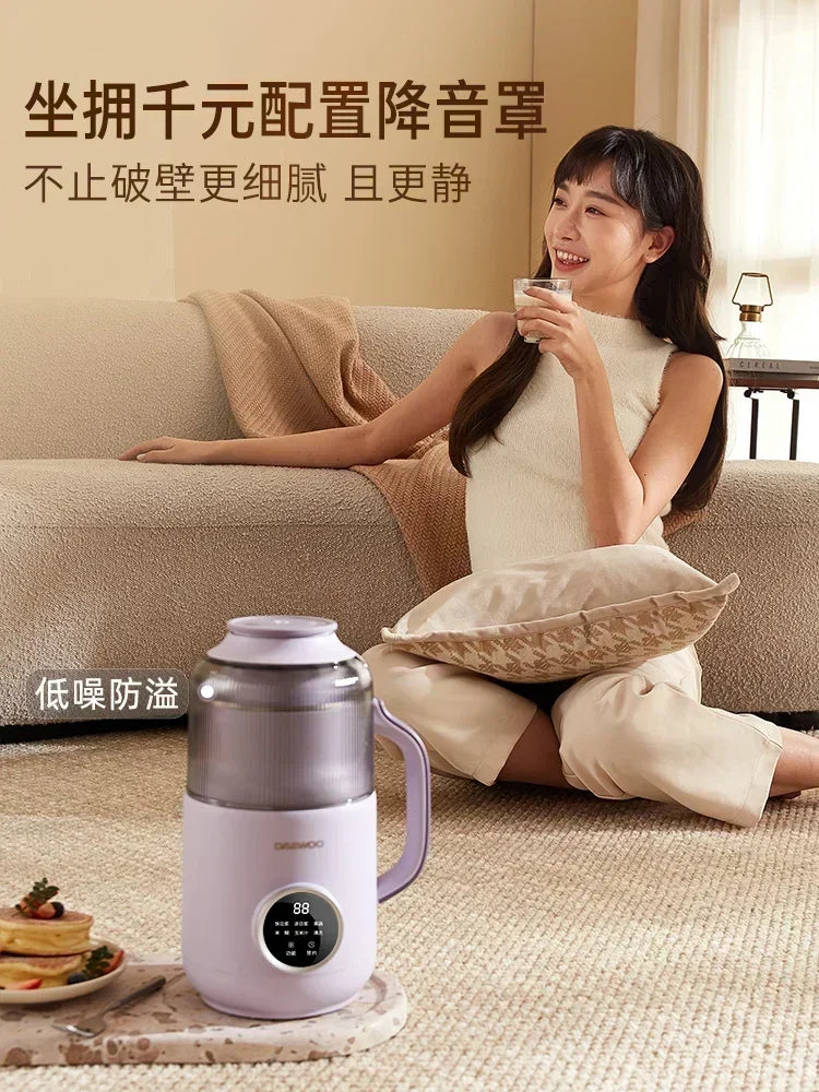 220V Daewoo Wall Breaking Machine Household Full-automatic Small Soybean Milk  Quiet Bin Cooking Machine Soy Milk Maker BDC