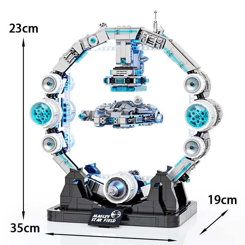 1196PCS Magnetic Levitation Millennium Falcon Spaceship Building Blocks Creative Desktop Decor Assembly Model Gift For Boys