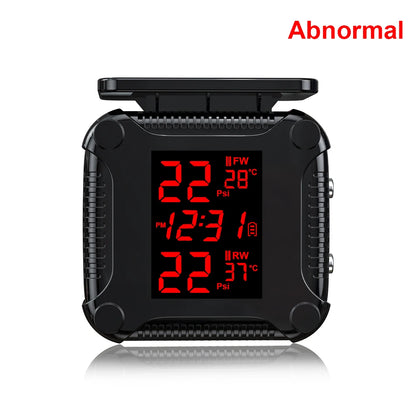 Powstation TPMS Wireless Motorcycle Tire Pressure Monitoring System Solar Charge Tyre Temperature Alarm System Colorful Display