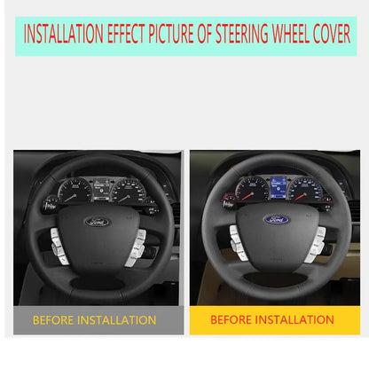 For ford falcon ford FG falcon 2008-2014 Hand-Stitched Car Steering Wheel Cover Braid black leather style FG accessory