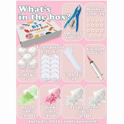 TPR DIY Ball Shell Kit Round Refillable DIY Stress Ball Making Kit Transparent Tear Resistant Squishy Ball Making Kit