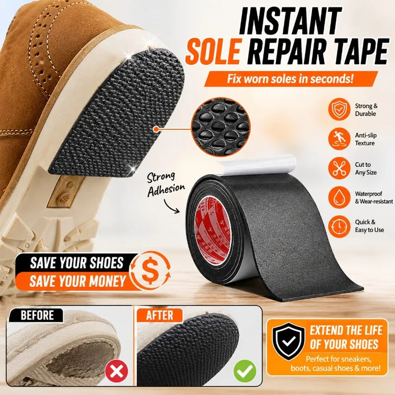 1PC Sole Silent Anti Slip Sticker Sneakers Noise Reduction Patch Shoes Heel Repair Paster Extend Service Soft Shoe Care Kit