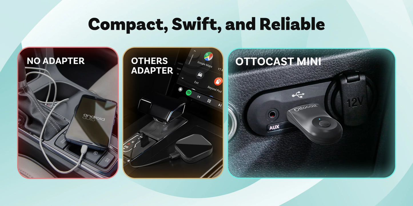 OTTOCAST NEW Mini Wireless CarPlay Android Auto Wireless Adapter Plug And Play WiFi Fast Connect Dongle For Toyota Audi Benz