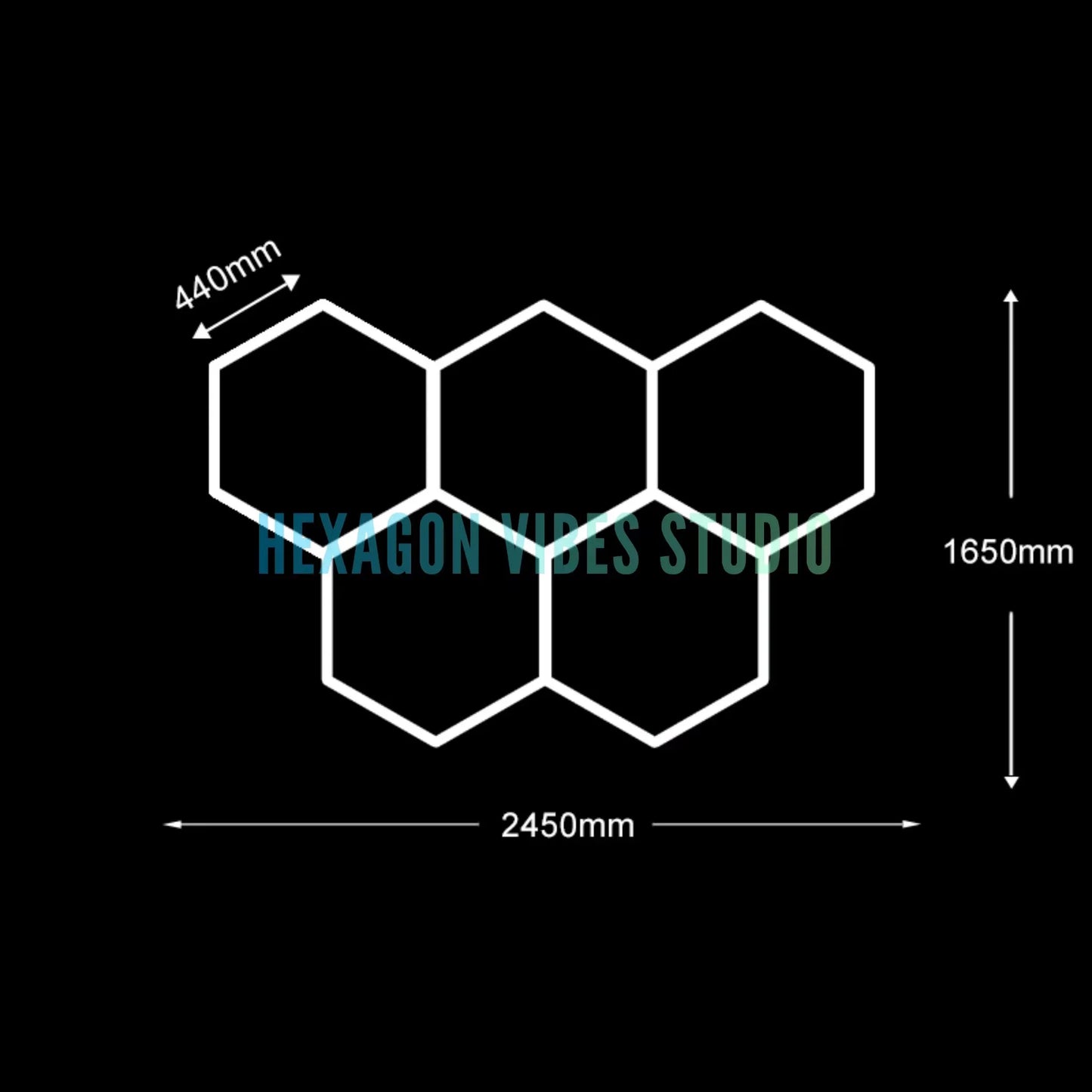 Garage Hexagon LED Light 50000H 6500K Ultra Bright for Home Gym Barbershop Car Detailing Bar Basement Workshop Ceiling Lighting