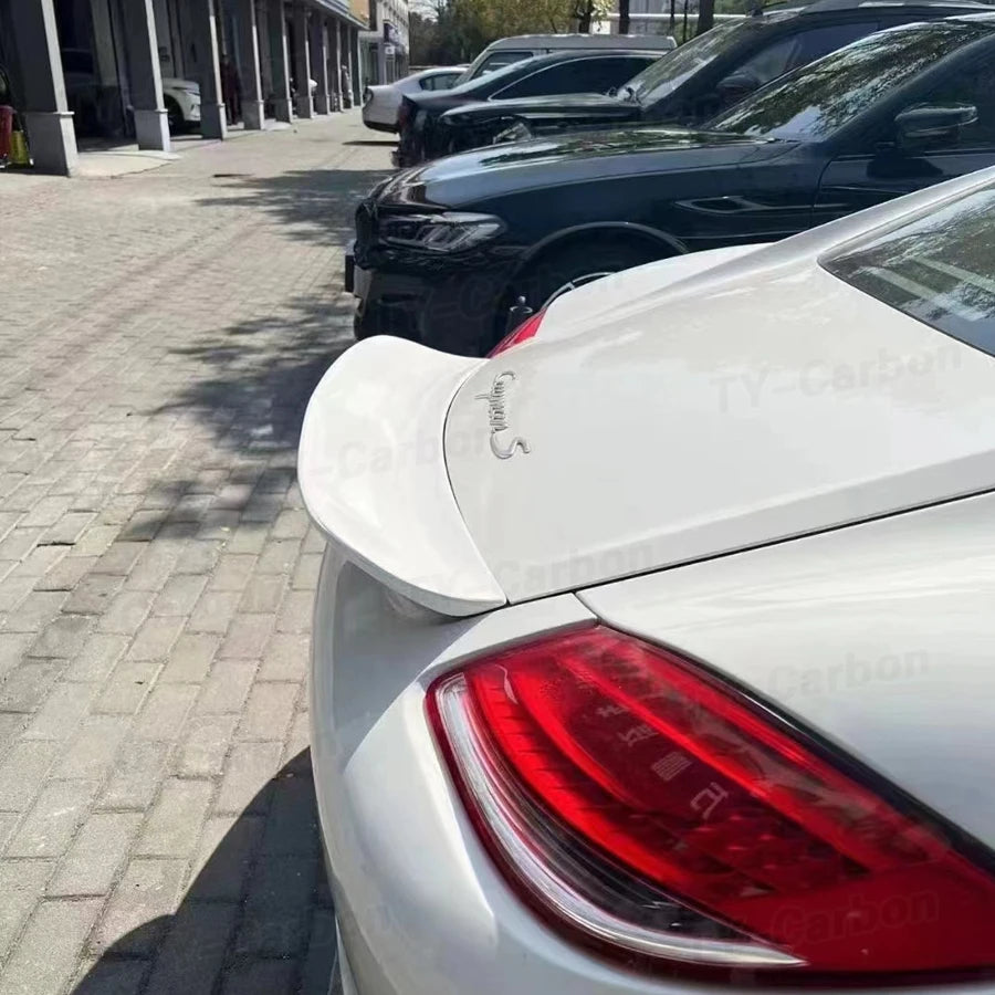 Real Carbon Fiber Car Rear Trunk Spoiler Wings for Porsche Cayman 987 S Coupe 2-Door 2005-2012 Racing Tail Boot Lid Wing Lip FRP