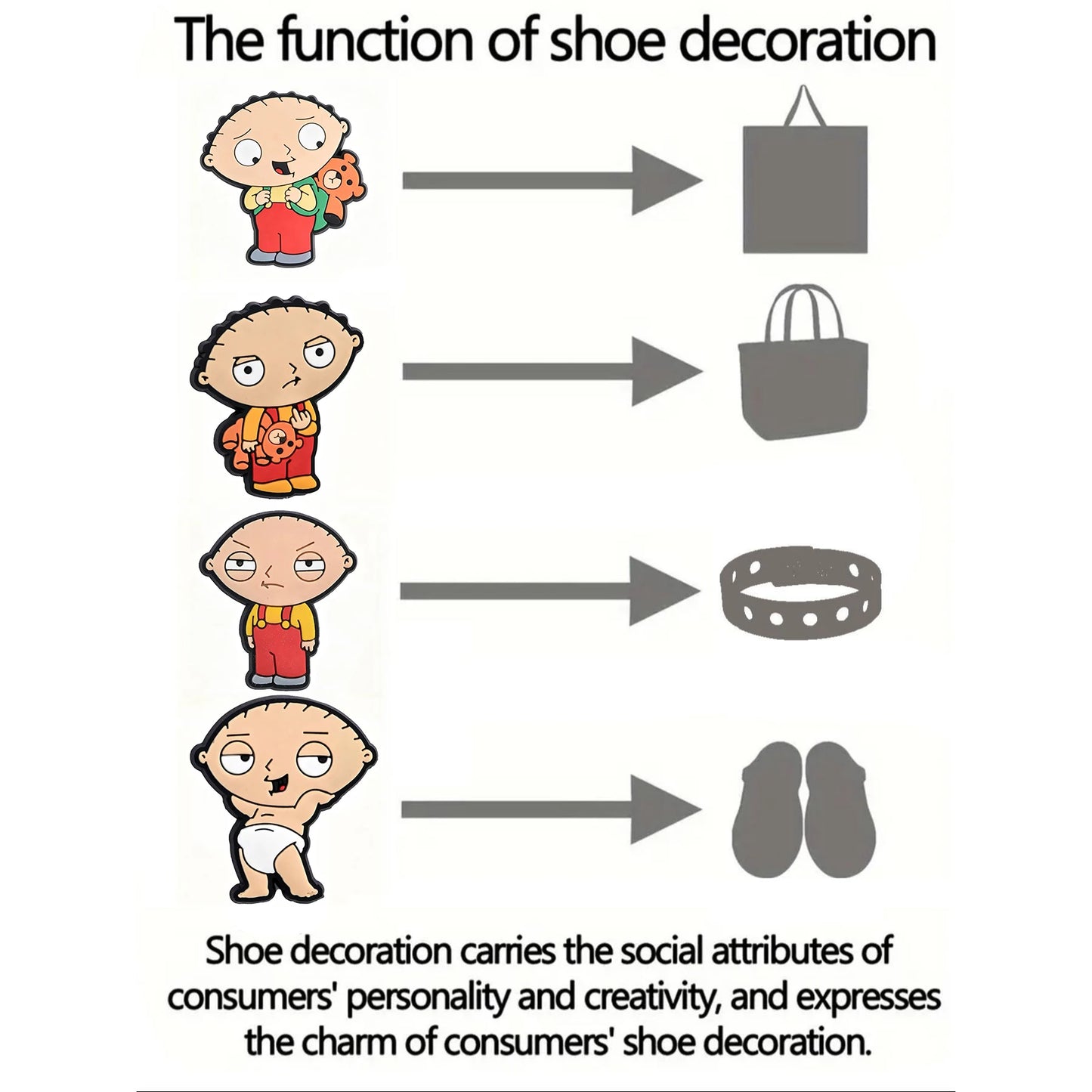 17-100pcs Cartoon Family Guy Shoe Charms For Slides Sandals, PVC Shoe Decorations Accessories For Christmas Gift Party Favor