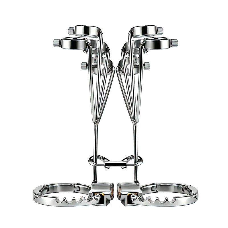 1set Ring Handcuffs Stainless Steel Ring Wrist Cuff Screw Adjustment BDSM Bondage Sex Toy Adult Pleasure Sex Toys Sexual Wellnes