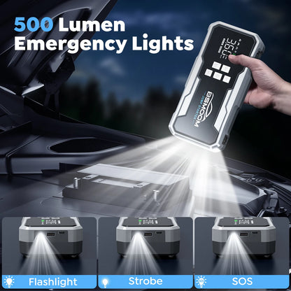 BSMOOM 7000A Car Jump Starter Power Bank Portable 150PSI Air Pump Car Battery Emergency Boosters Starting Device Car Starter