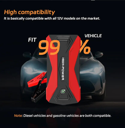 3000A Peak 29800mAh 12V Car Jump Starter Portable Power Bank with Smart Charger Auto Battery Booster for All Gas Diesel Vehicl.