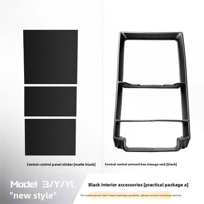 For Tesla New Model 3 Highland / Model Y /YL Center Console Armrest Storage Tray Organizer Box ABS Interior Accessories